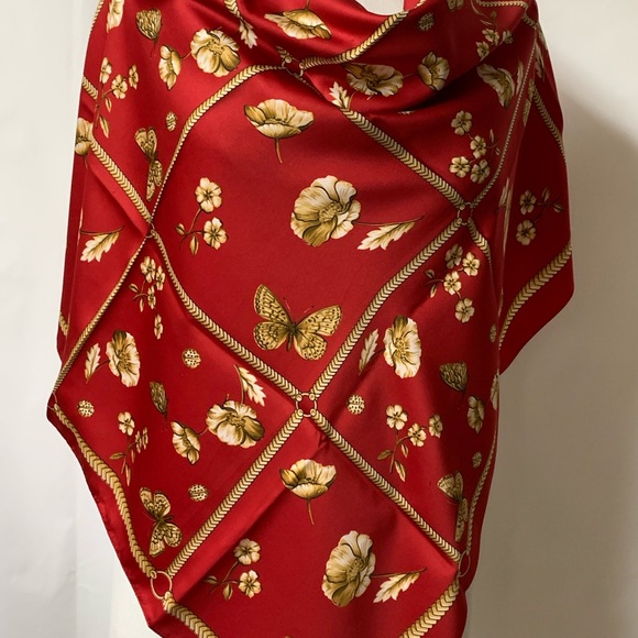 Vintage Butterfly Floral 80’s Scarf / Shawl Art of the Scarf by Tie Rack Italy - Picture 6 of 11